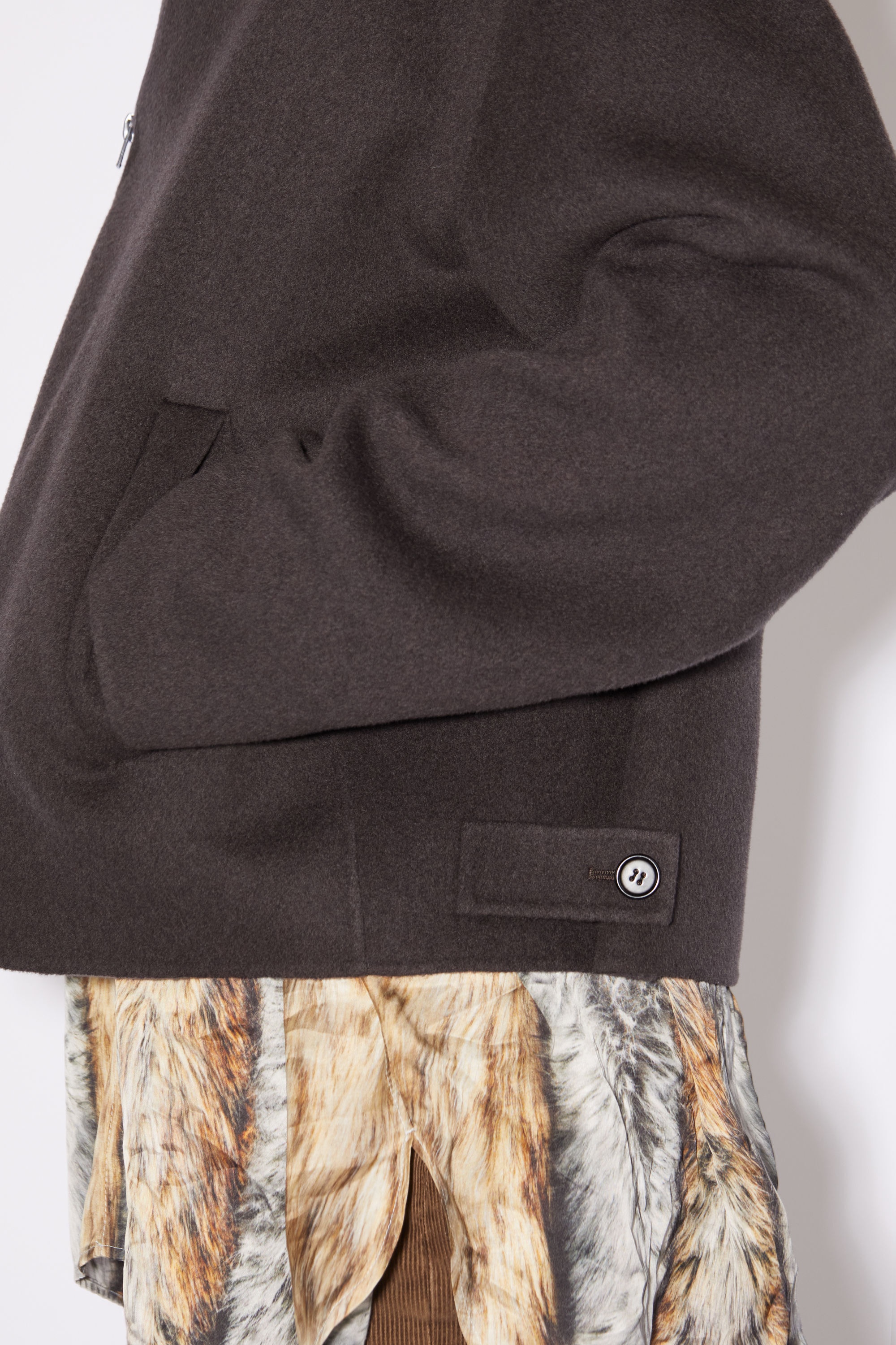 Double-faced wool jacket - Carbon grey - 5
