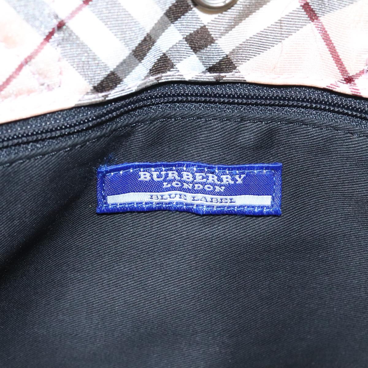 Burberry Nova Check Blue Label Hand Bag Nylon Beige Brown Silver - 14
