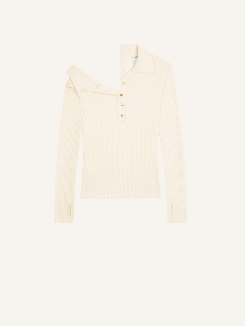 MULTI-BUTTONS LIGHT WOOL POLO - 1