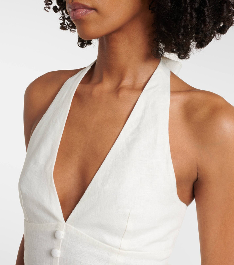 Marie shirred halterneck linen top 4