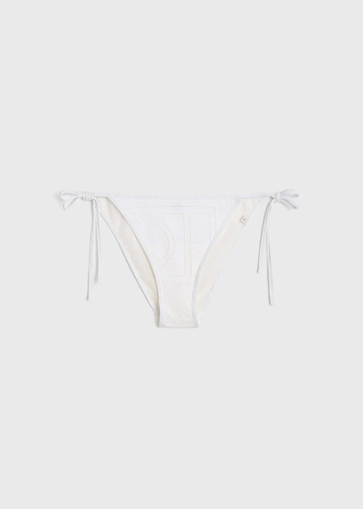 Monogram pointelle bikini bottoms white - 1