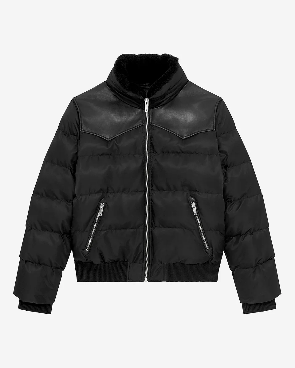 BLACK WATER-REPELLENT DOWN JACKET - 1