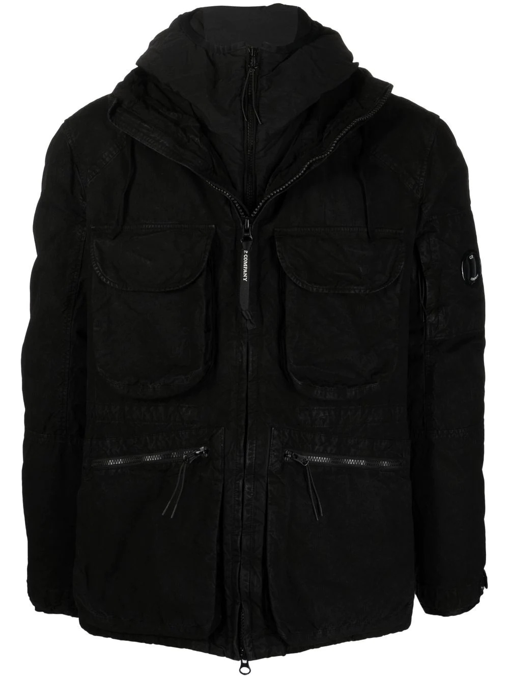 zipped hooded jacket - 1