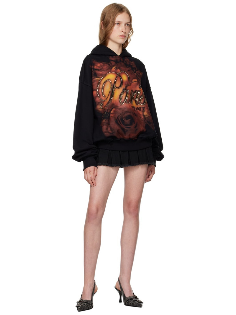 MISBHV Black Pleated Denim Miniskirt outlook