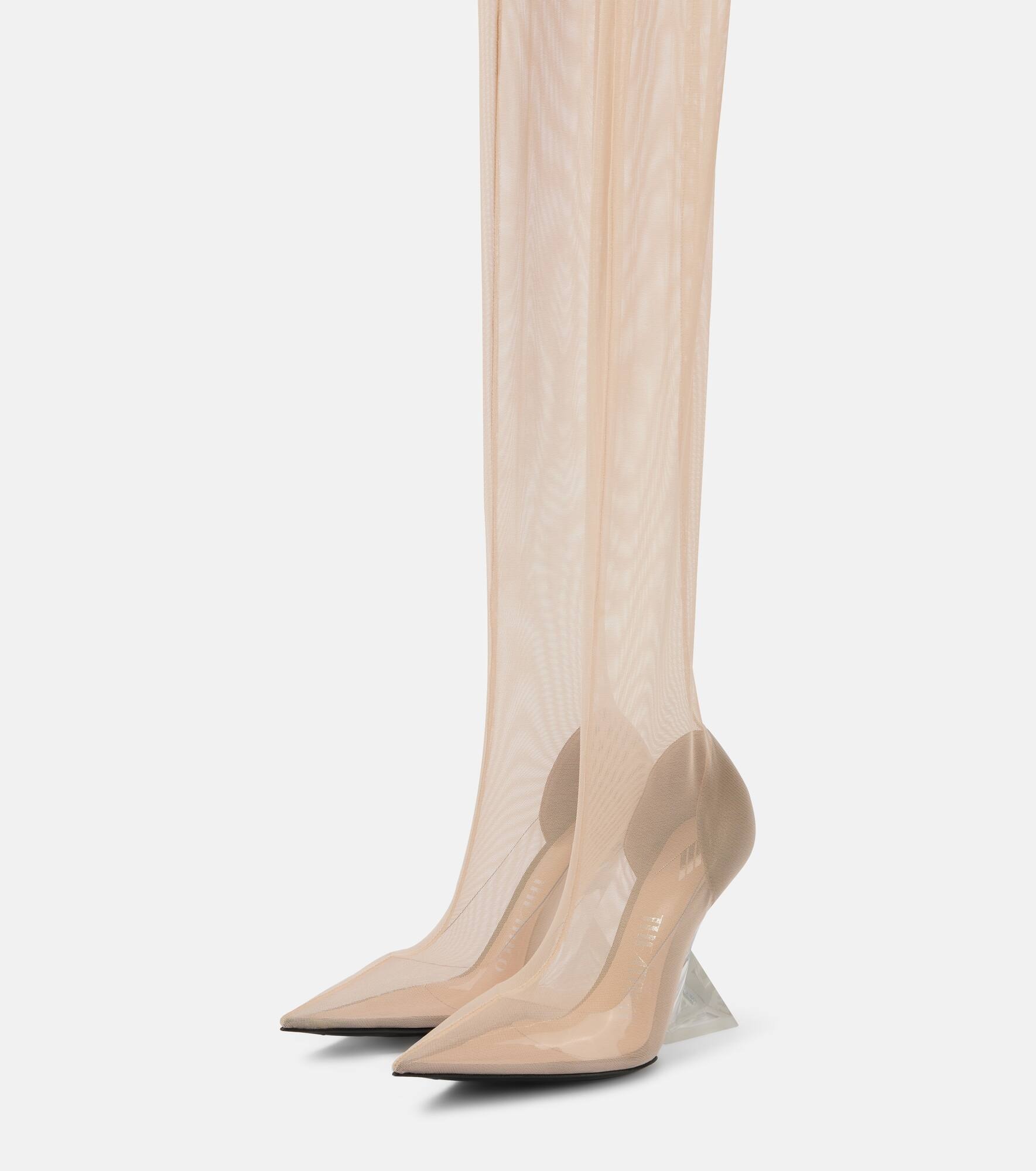 Cheopissima mesh over-the-knee boots - 5