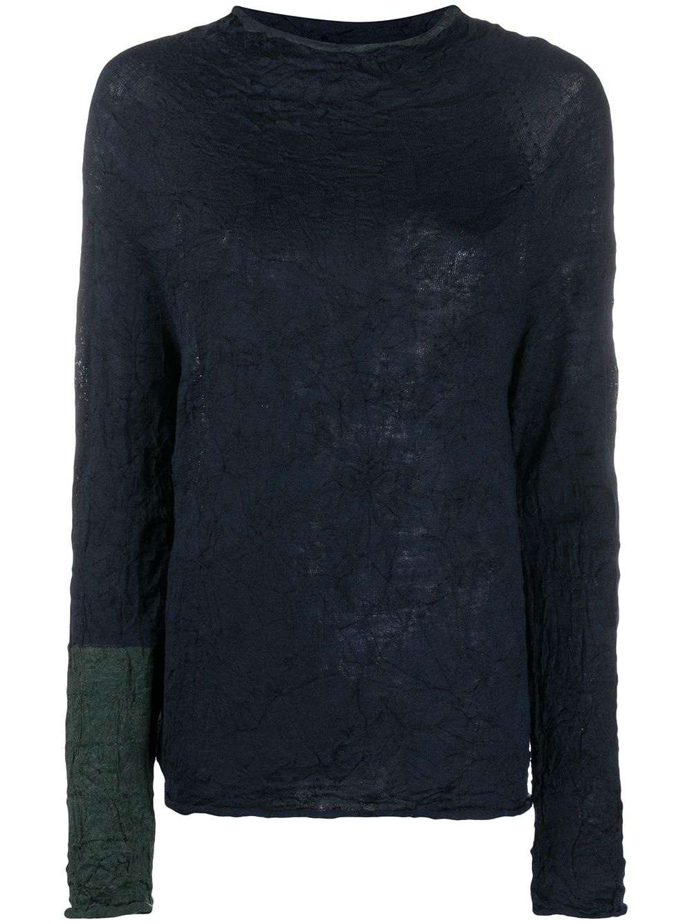 crinkled long-sleeve jumper - 1