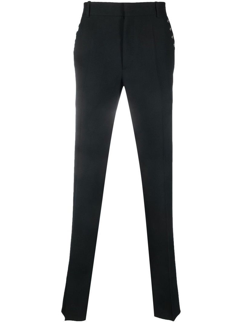 tailored eyelet-detail trousers 1