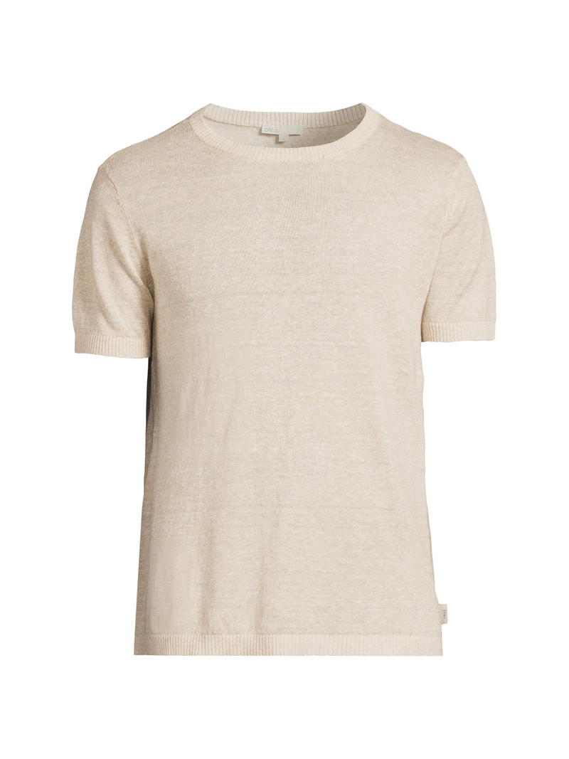 Men's Linen Knit T-Shirt - Natural Melange 1