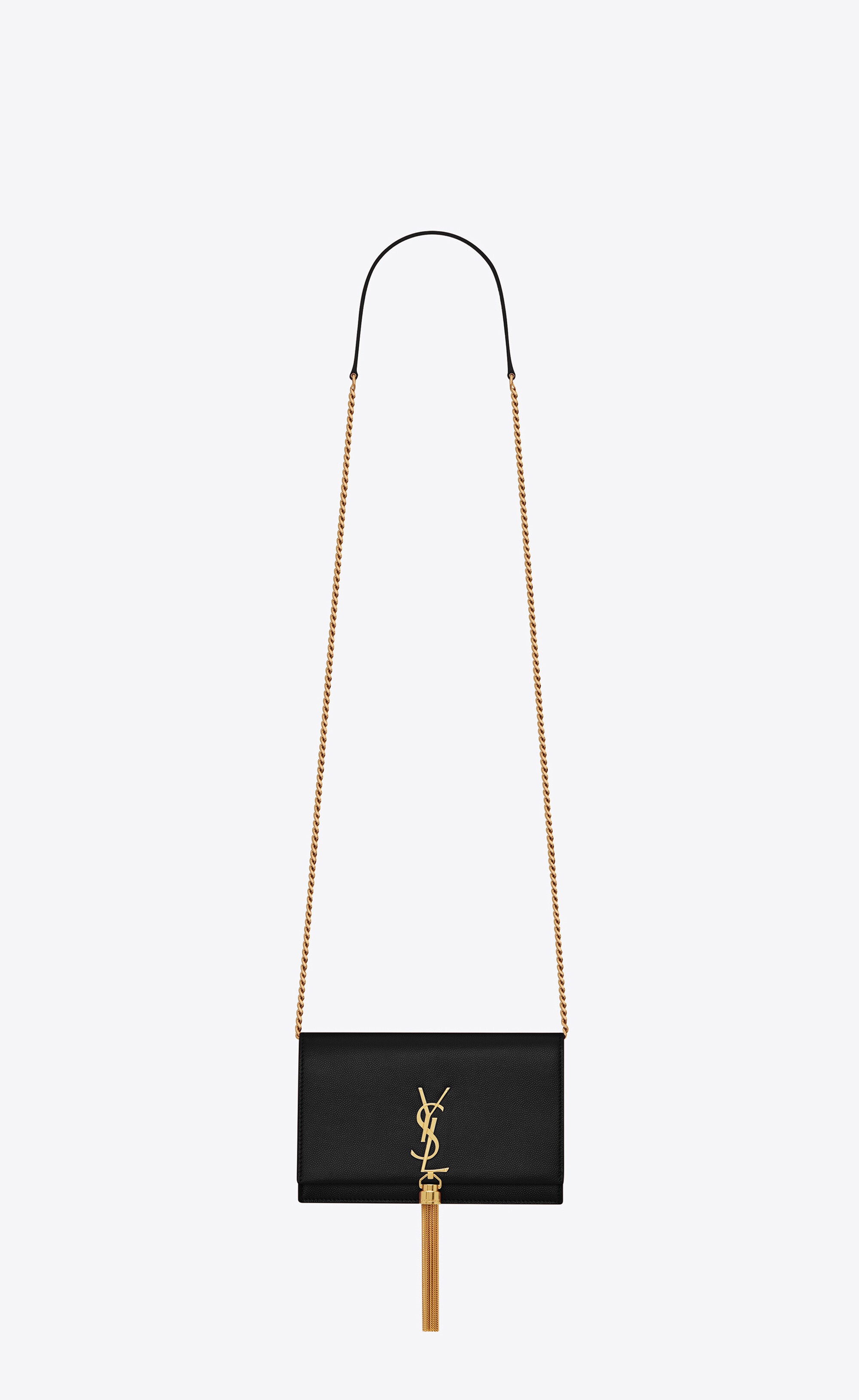 kate chain wallet with tassel in crocodile-embossed shiny leather - 2