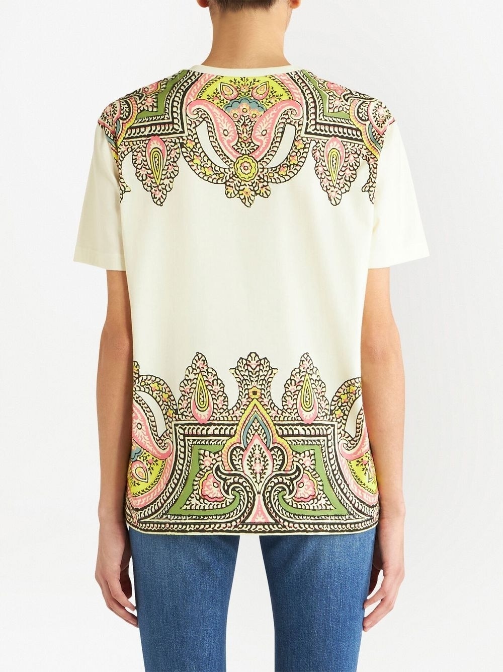 paisley-print crew-neck T-shirt - 4