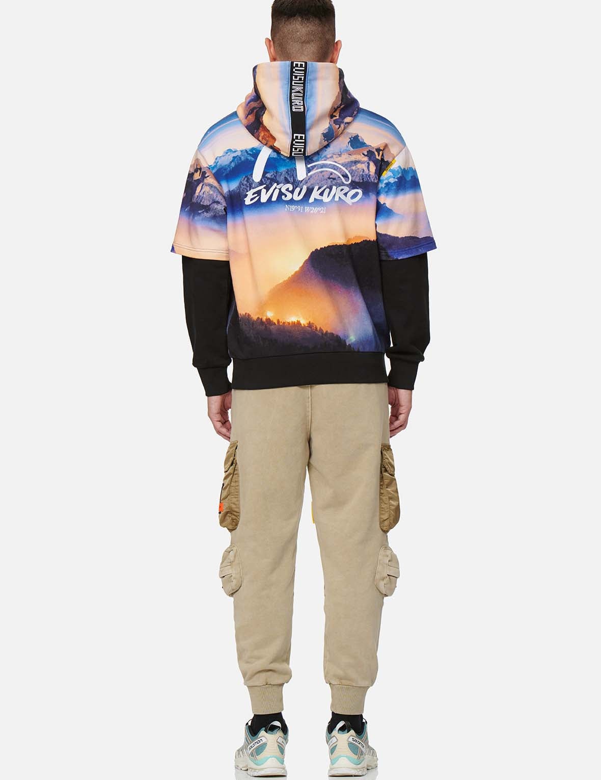 Digital Print Mock 2-in-1 Hoodie - 3