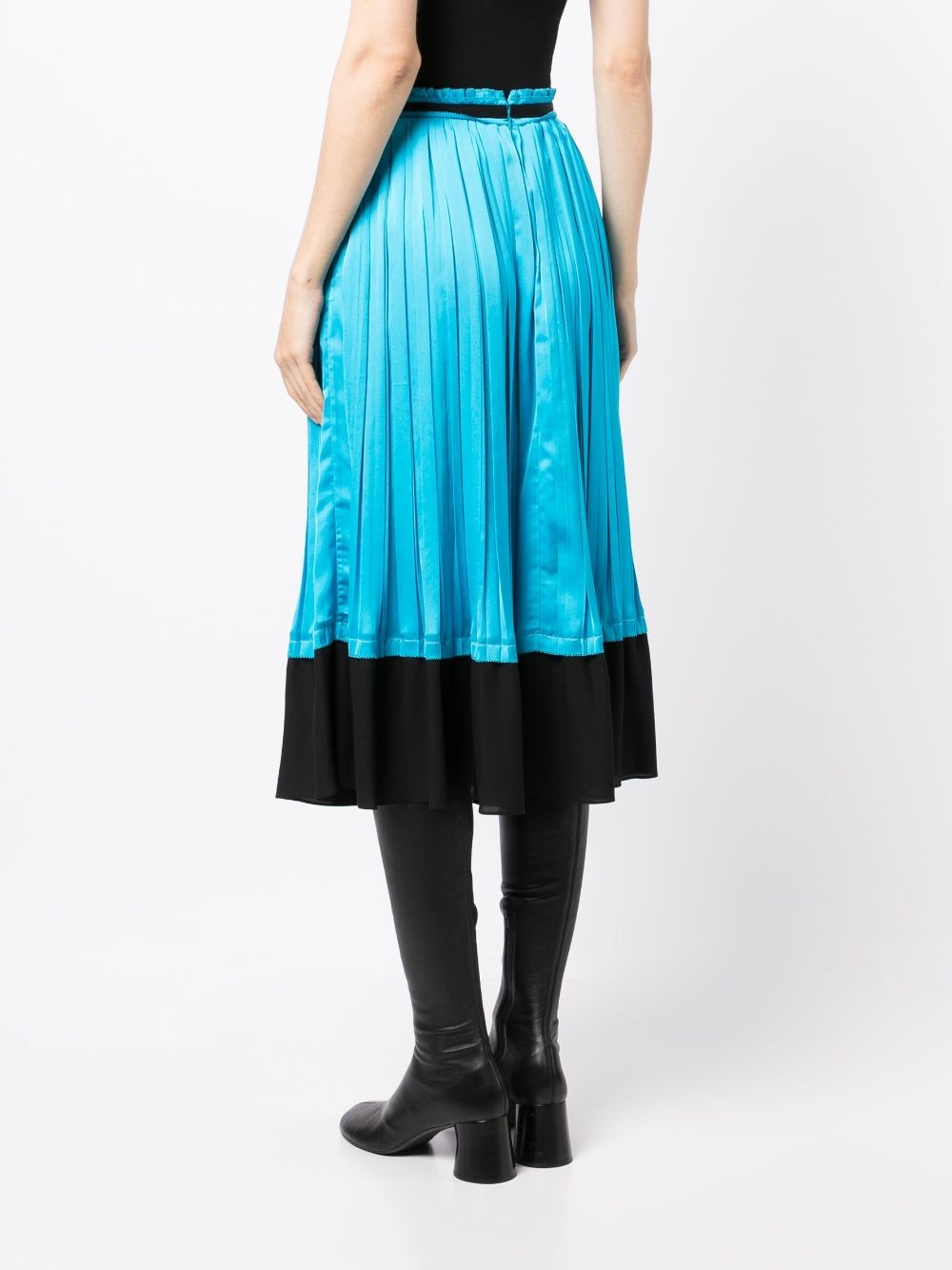 pleated satin midi skirt - 4