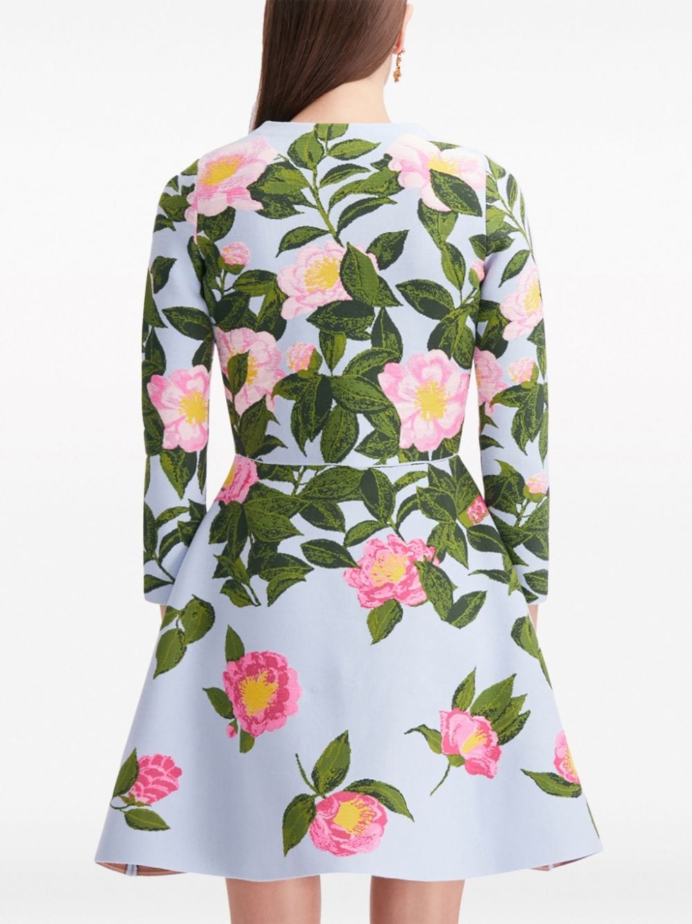 Camellia floral-jacquard cardigan - 4