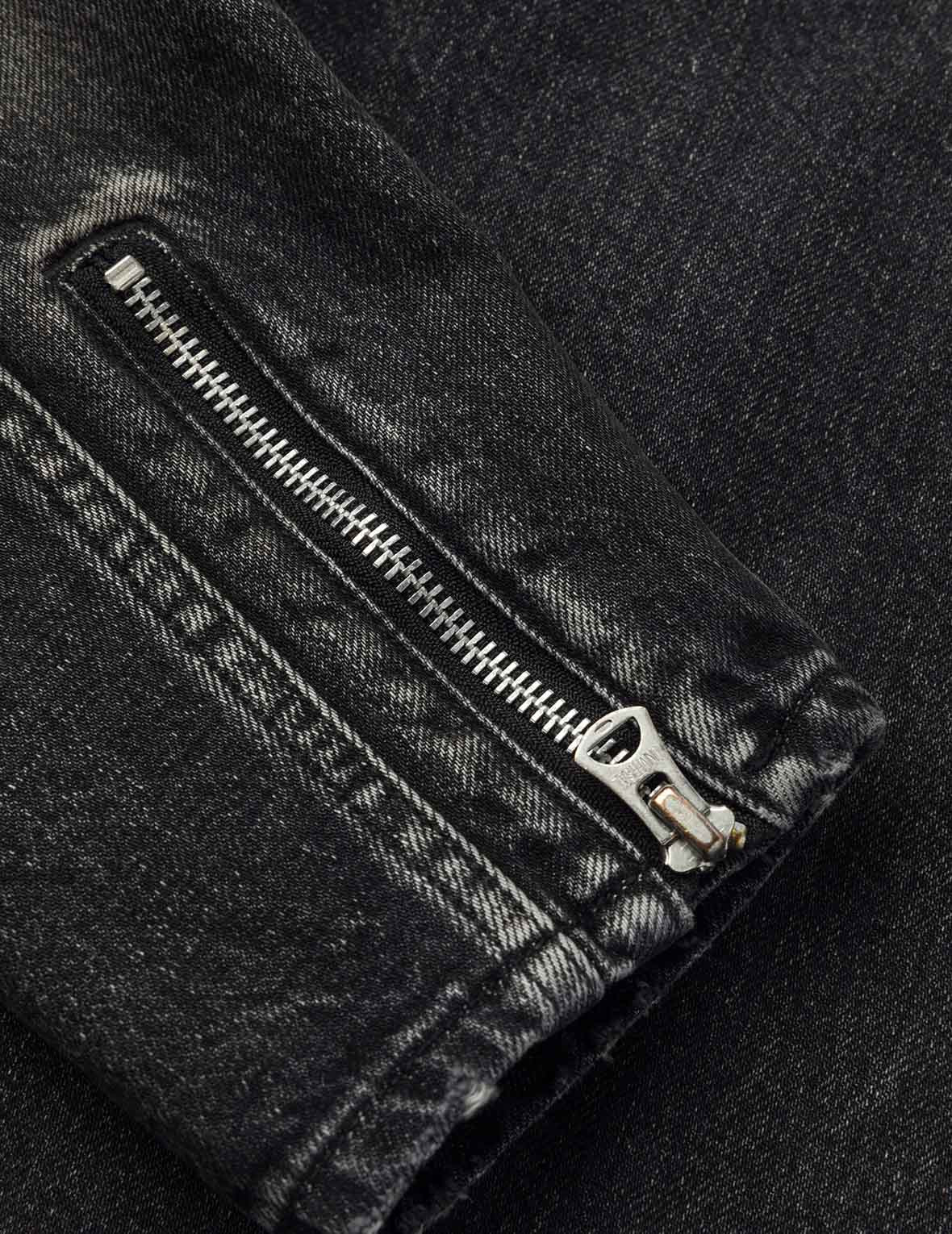 Seagull Embroidery Regular Fit Denim Rider Jacket - 6