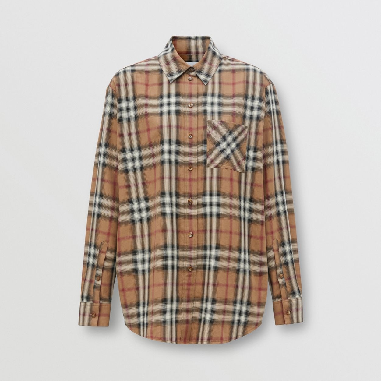 Ombré Check Cotton Twill Oversized Shirt - 1