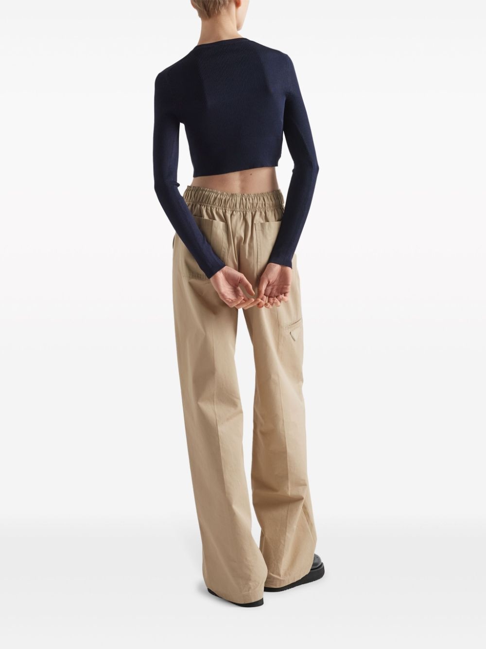 logo-print cropped top - 3