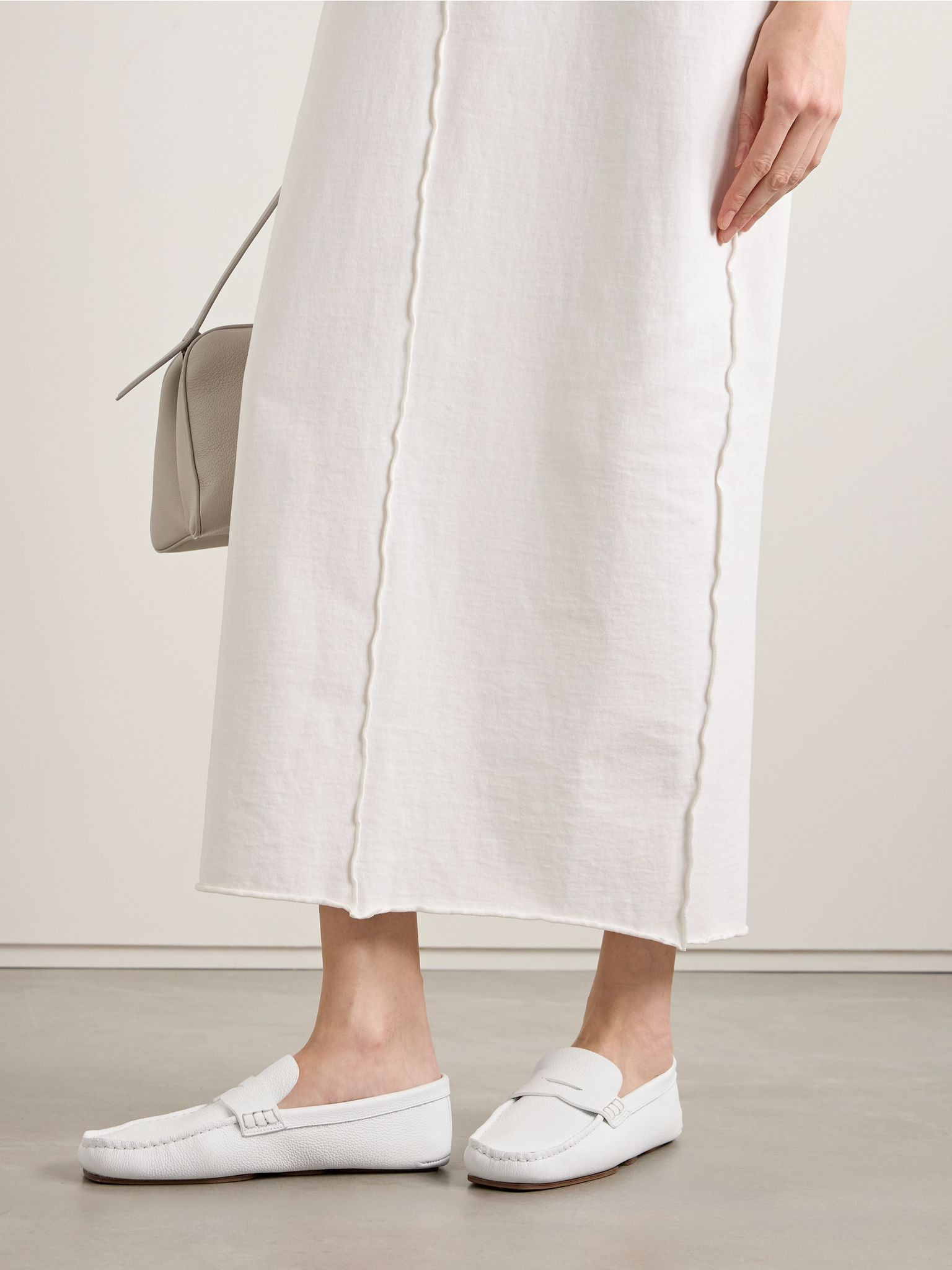 Billy textured-leather loafers White - 2