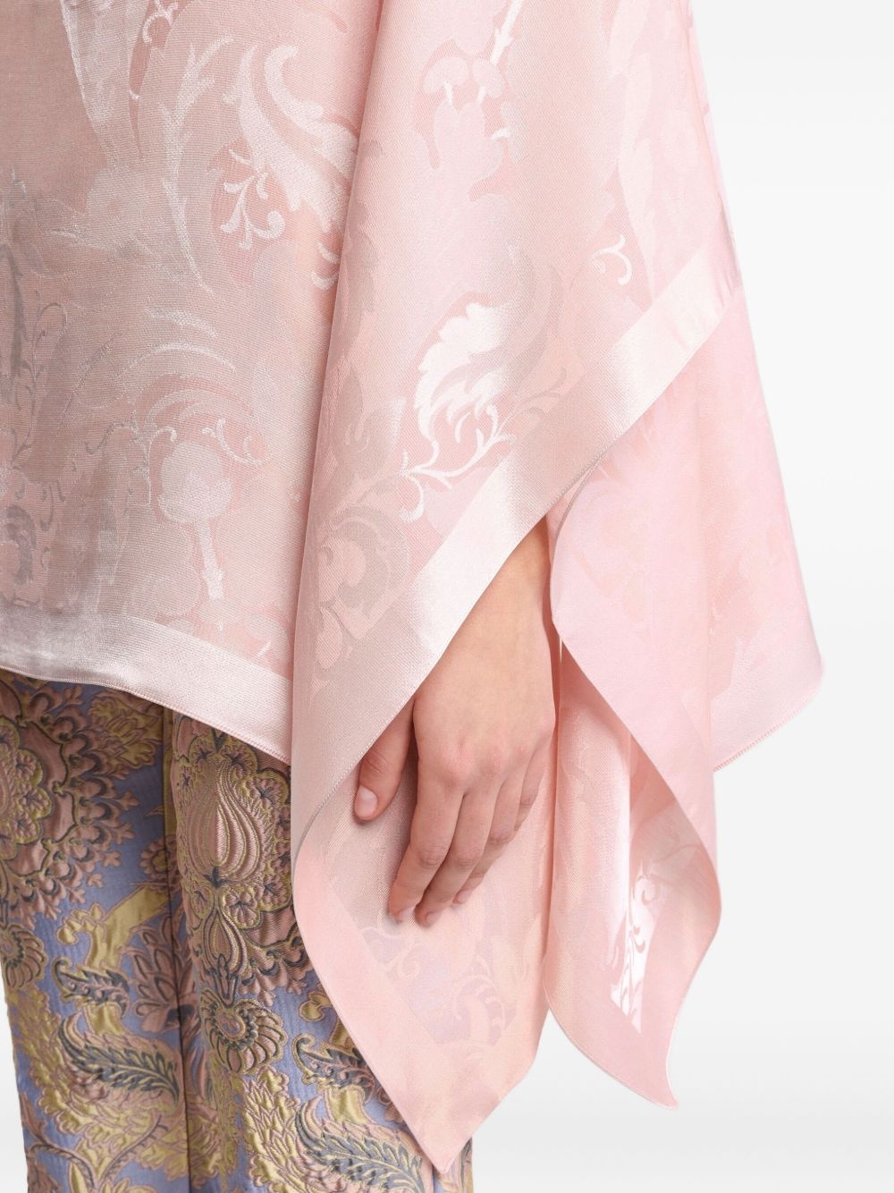 paisley-jacquard cape top - 4