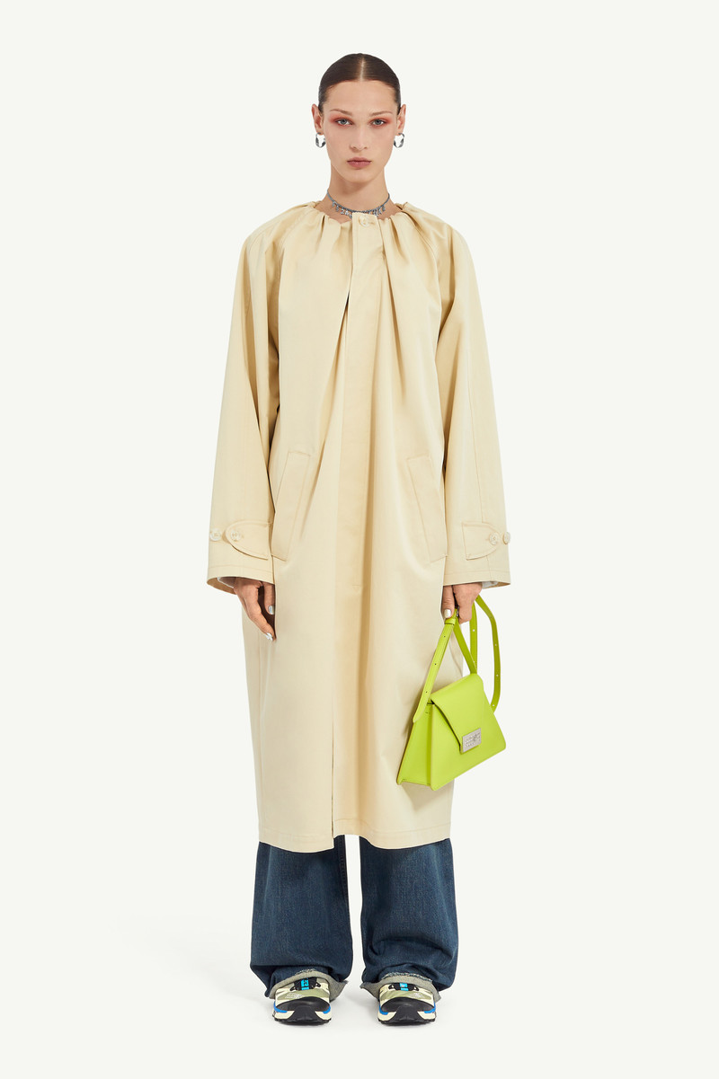 MM6 Maison Margiela Gathered Neck Trench Coat outlook
