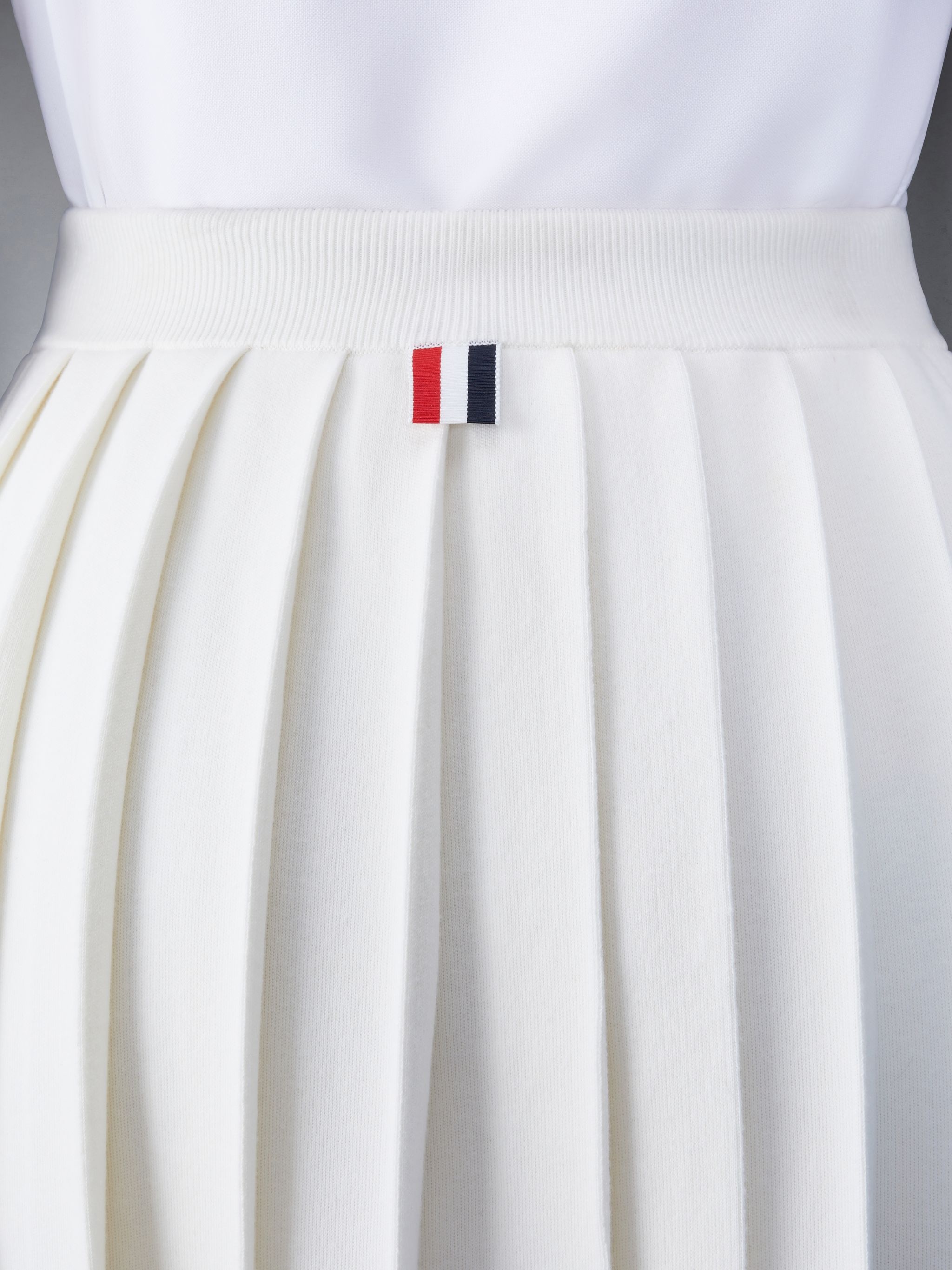 RWB-stripe pleated wrap skirt - 6