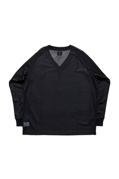 NEEDLES L/S V Neck Tee Poly Tricot Chiffon - Black outlook