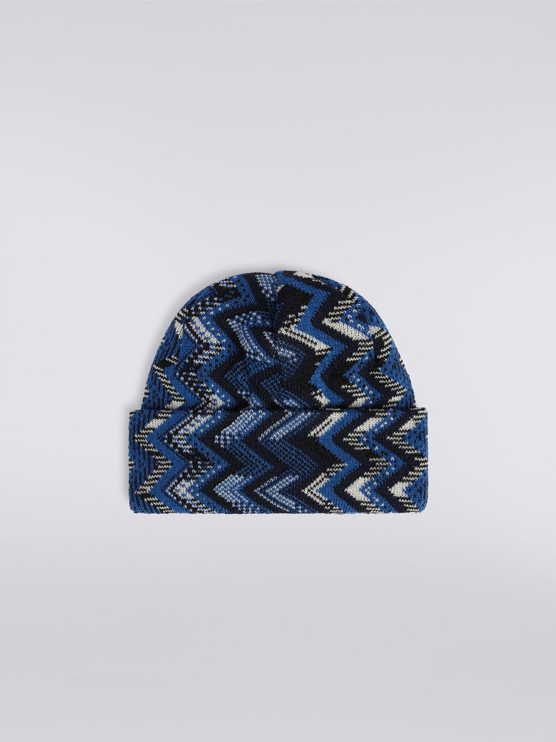 Zigzag wool knit hat 1