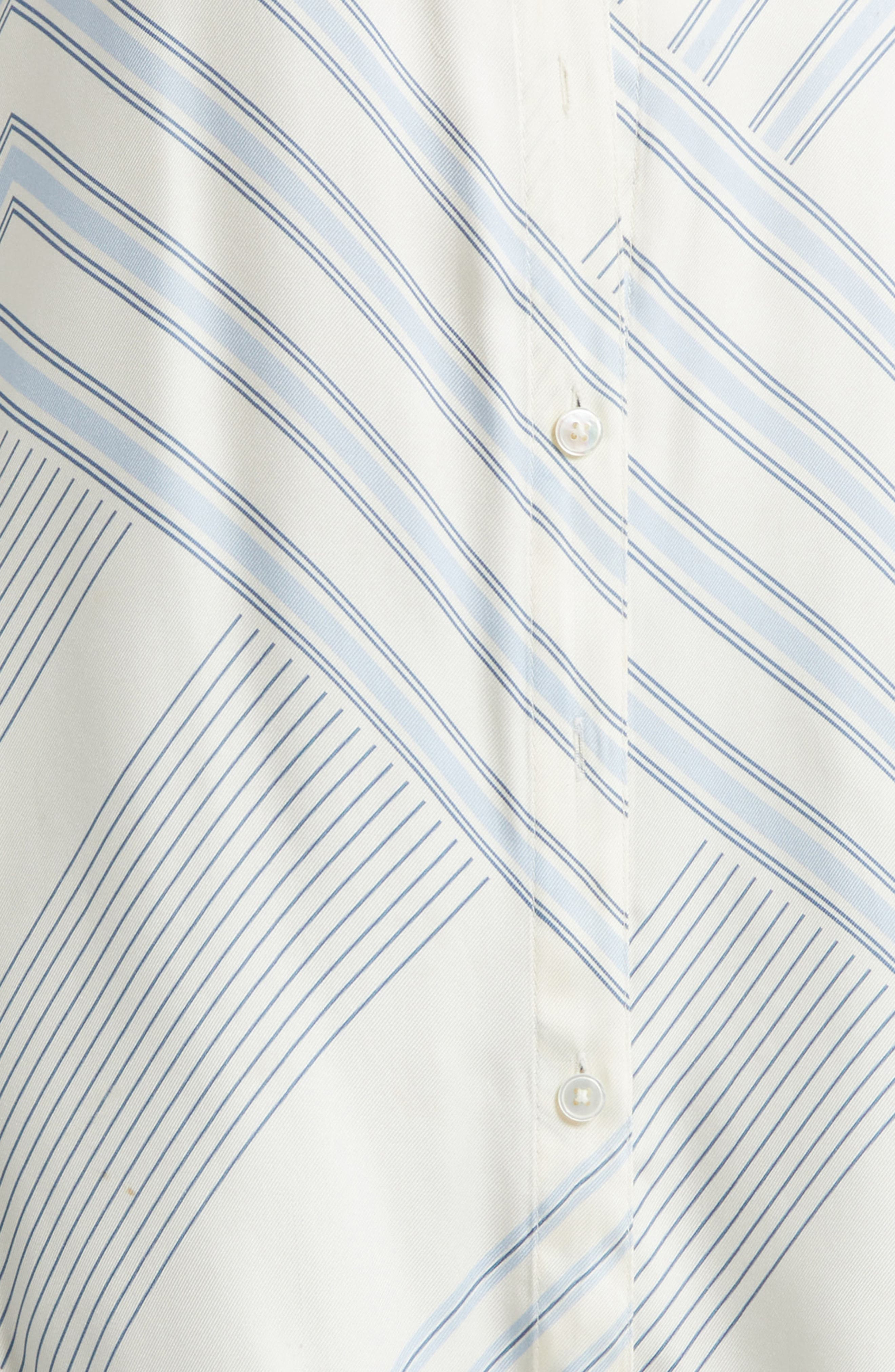 Veronica Beard Delila Stripe Silk Blend Shirt in Dove Blue Lake Multi at Nordstrom - 6