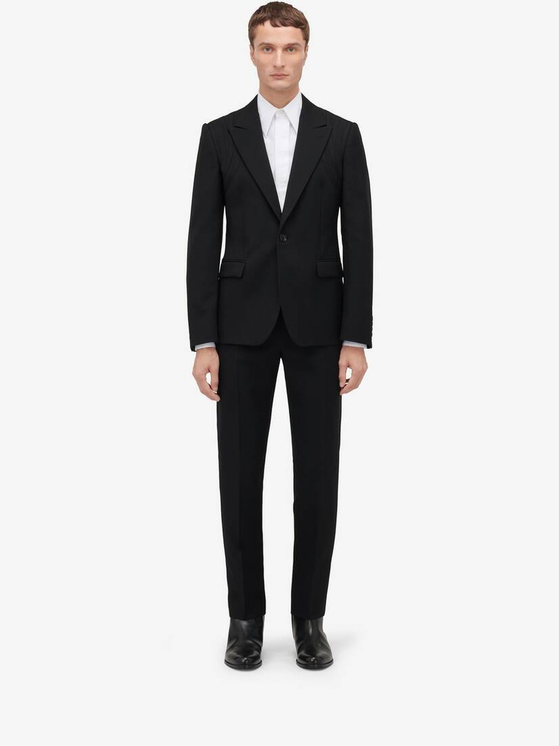 Alexander McQueen Men's Harness Single-breasted Jacket in Black outlook