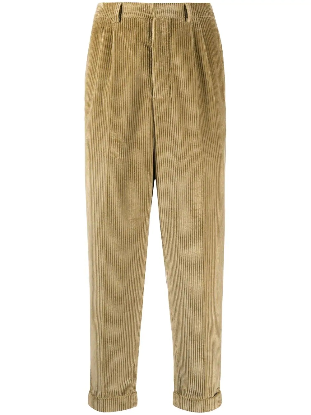 pleated carrot fit trousers - 1