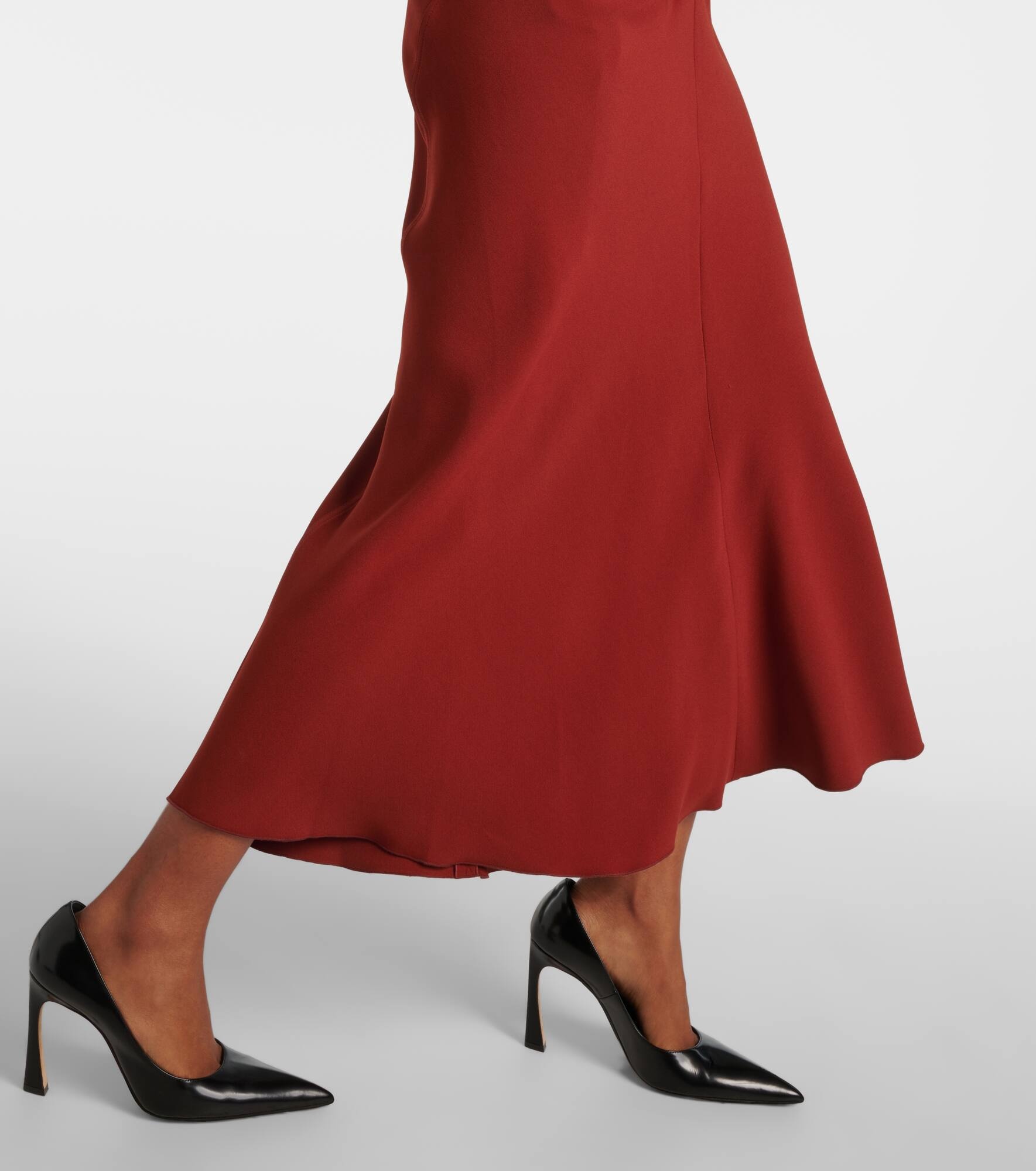 Puff-sleeve gathered midi dress - 6