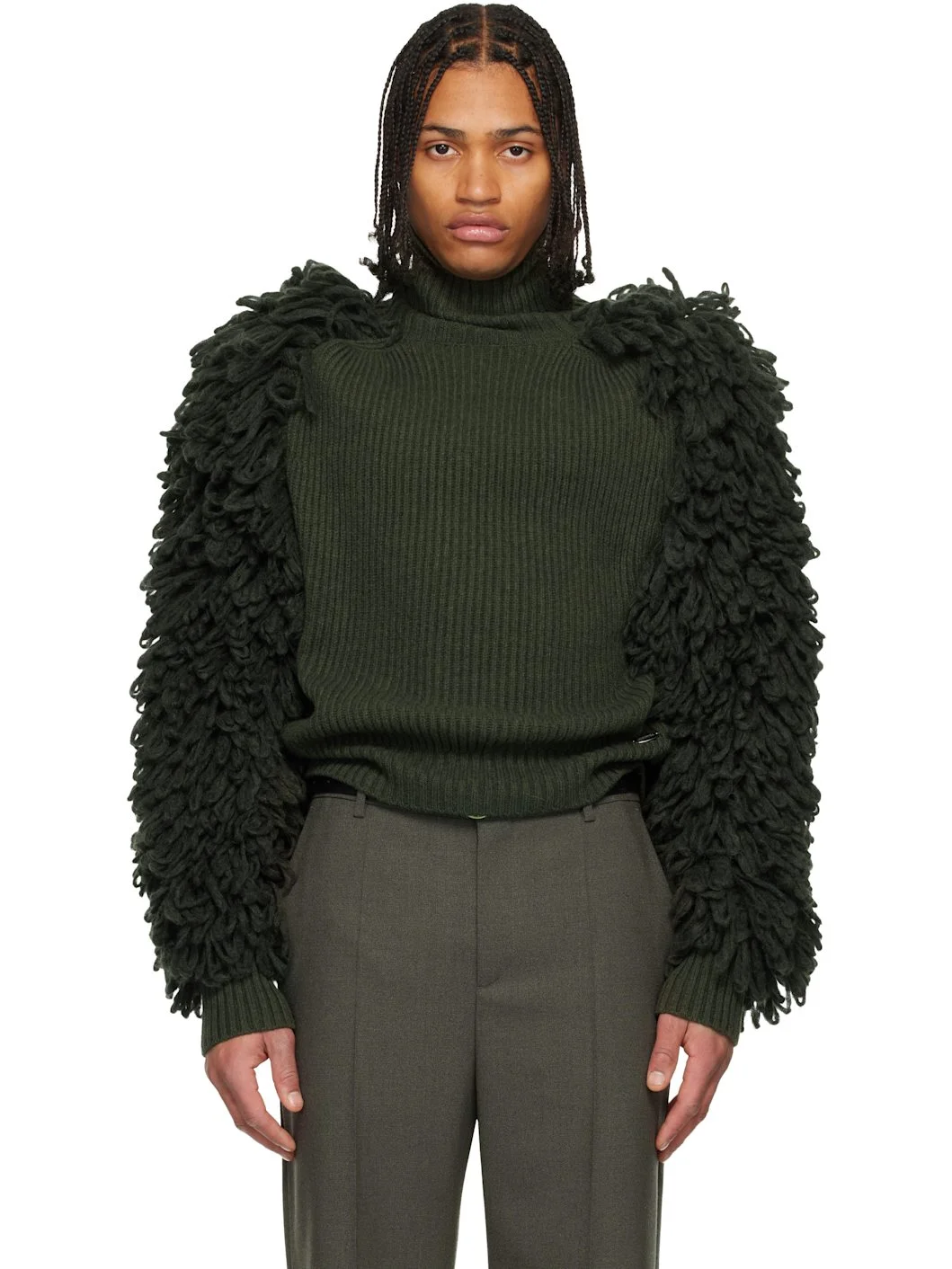Green 'The Loop-Stitch' Turtleneck - 1