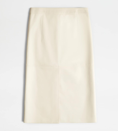 Tod's SKIRT IN LEATHER - WHITE outlook