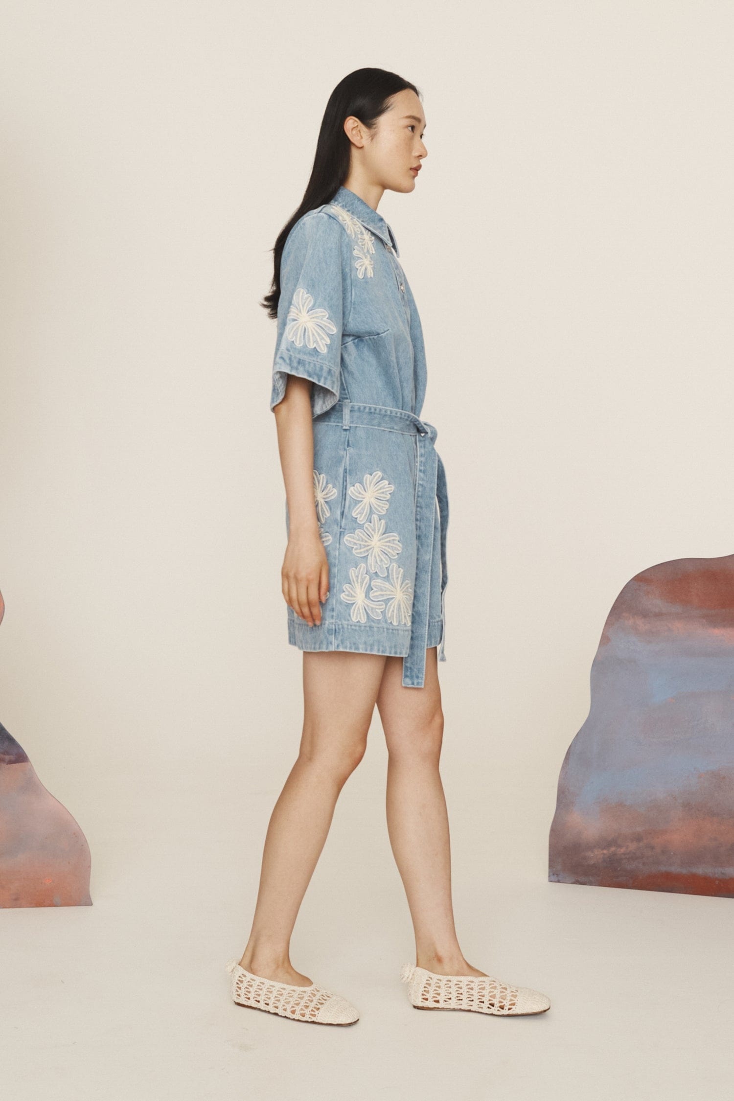 Charlene Denim Mini Dress - 3
