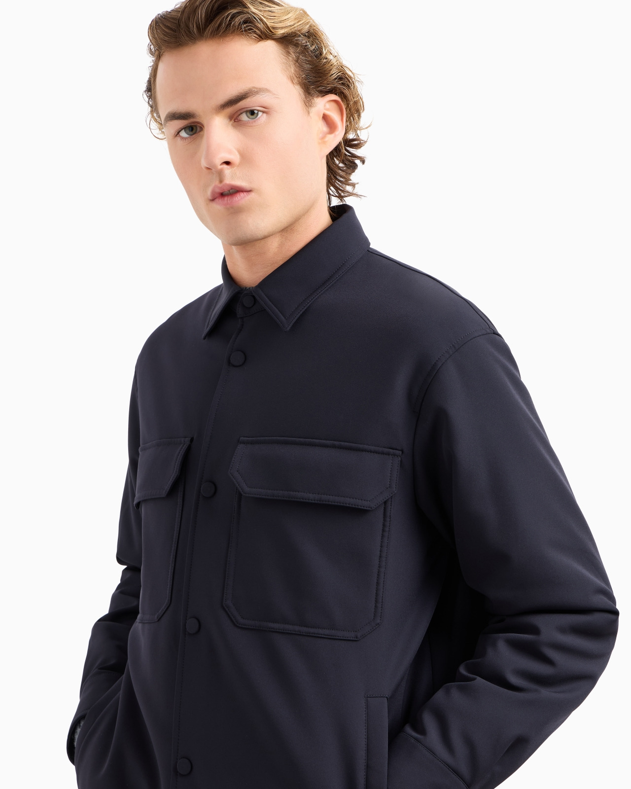 Soft nylon comfort-fit shirt jacket - 5