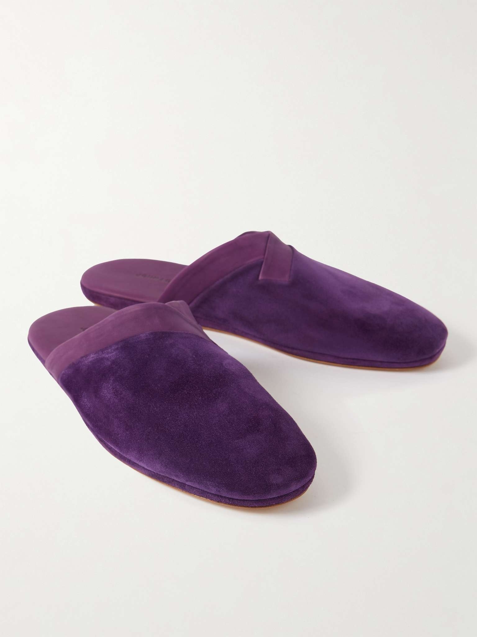 Knighton Leather-Trimmed Suede Slippers - 4