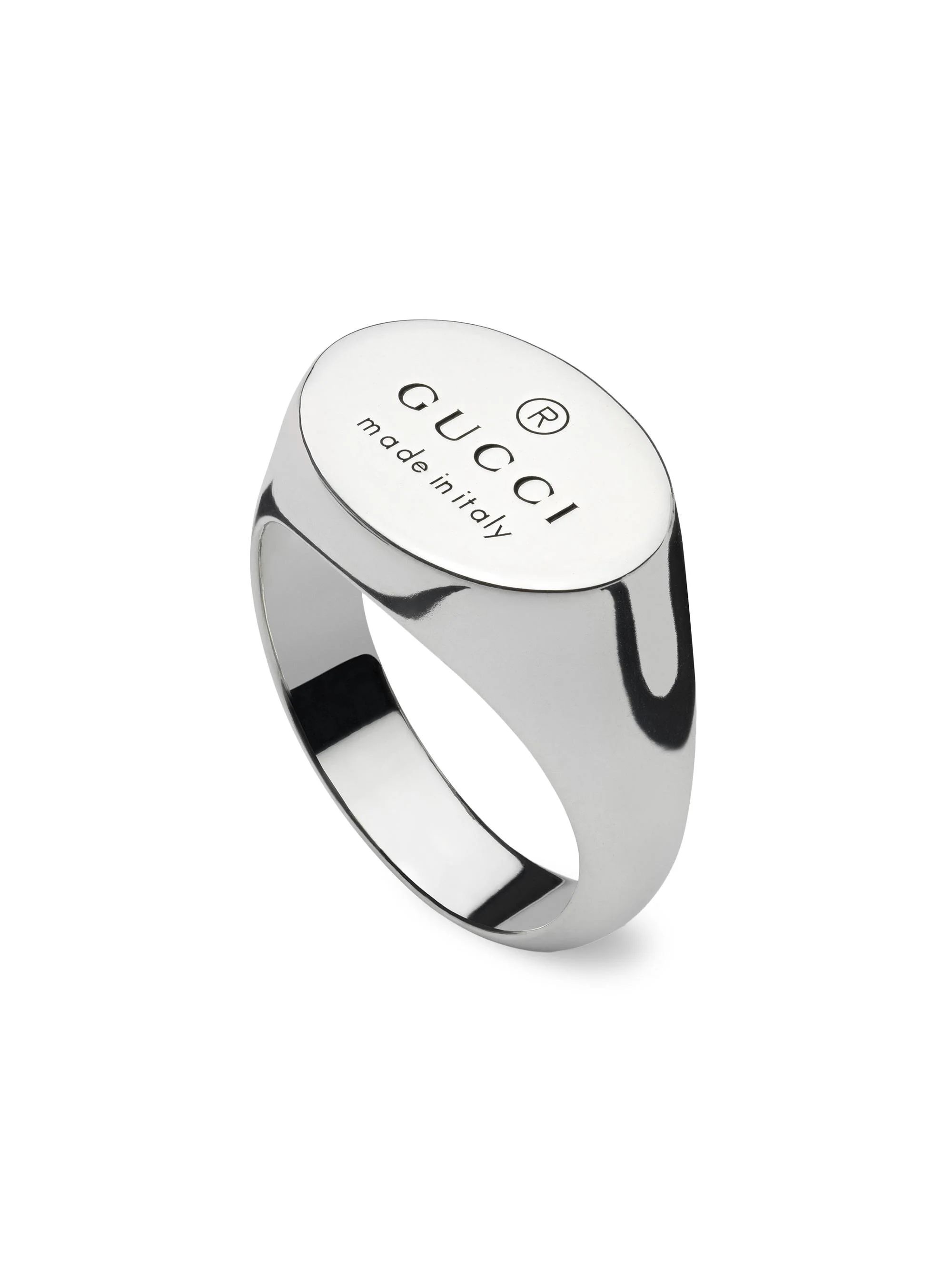 Women's Trademark Sterling Silver Oval Signet Ring - Silver - 1