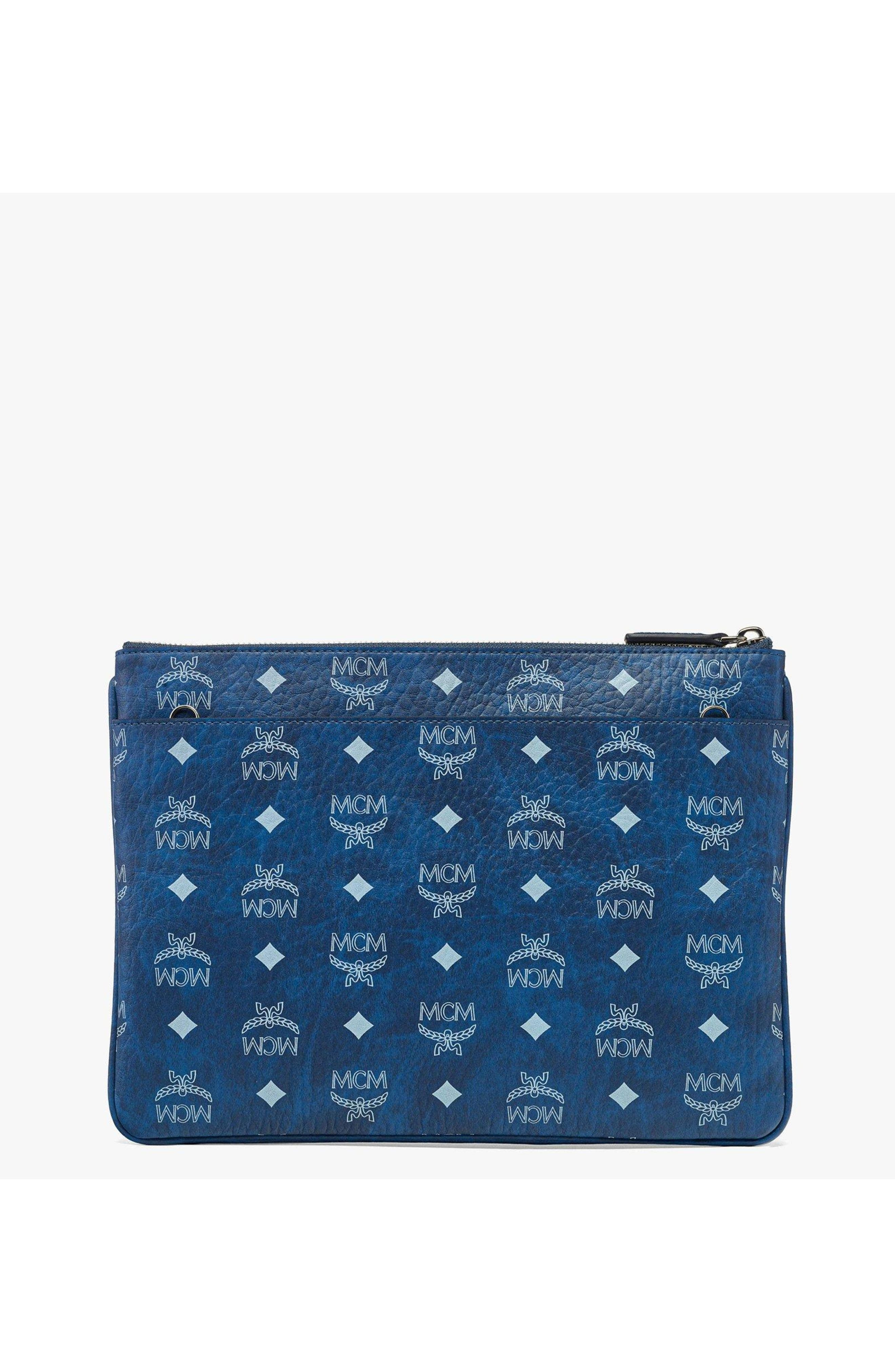 MCM Crossbody Pouch in Visetos Original in Blue at Nordstrom - 3