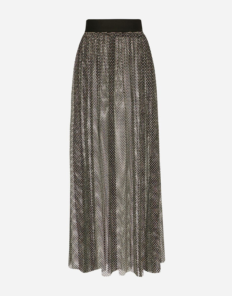 Mesh skirt with rhinestone appliqués 1