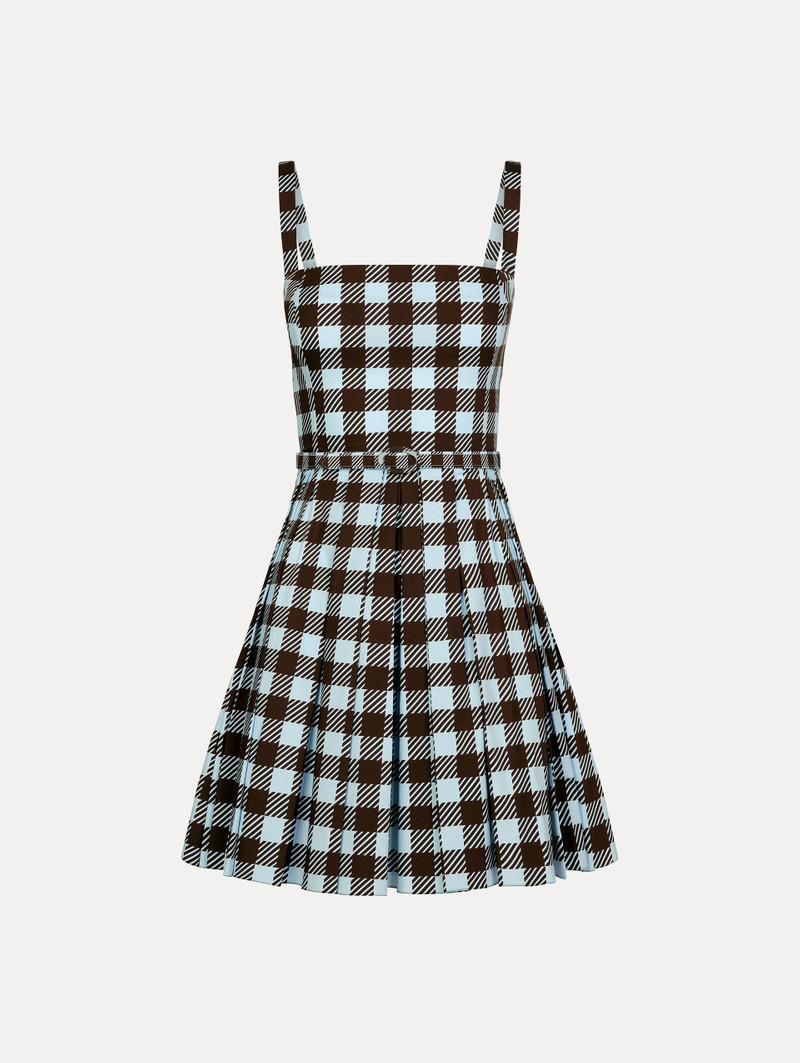 GINGHAM COTTON POPLIN SLEEVELESS DRESS 1
