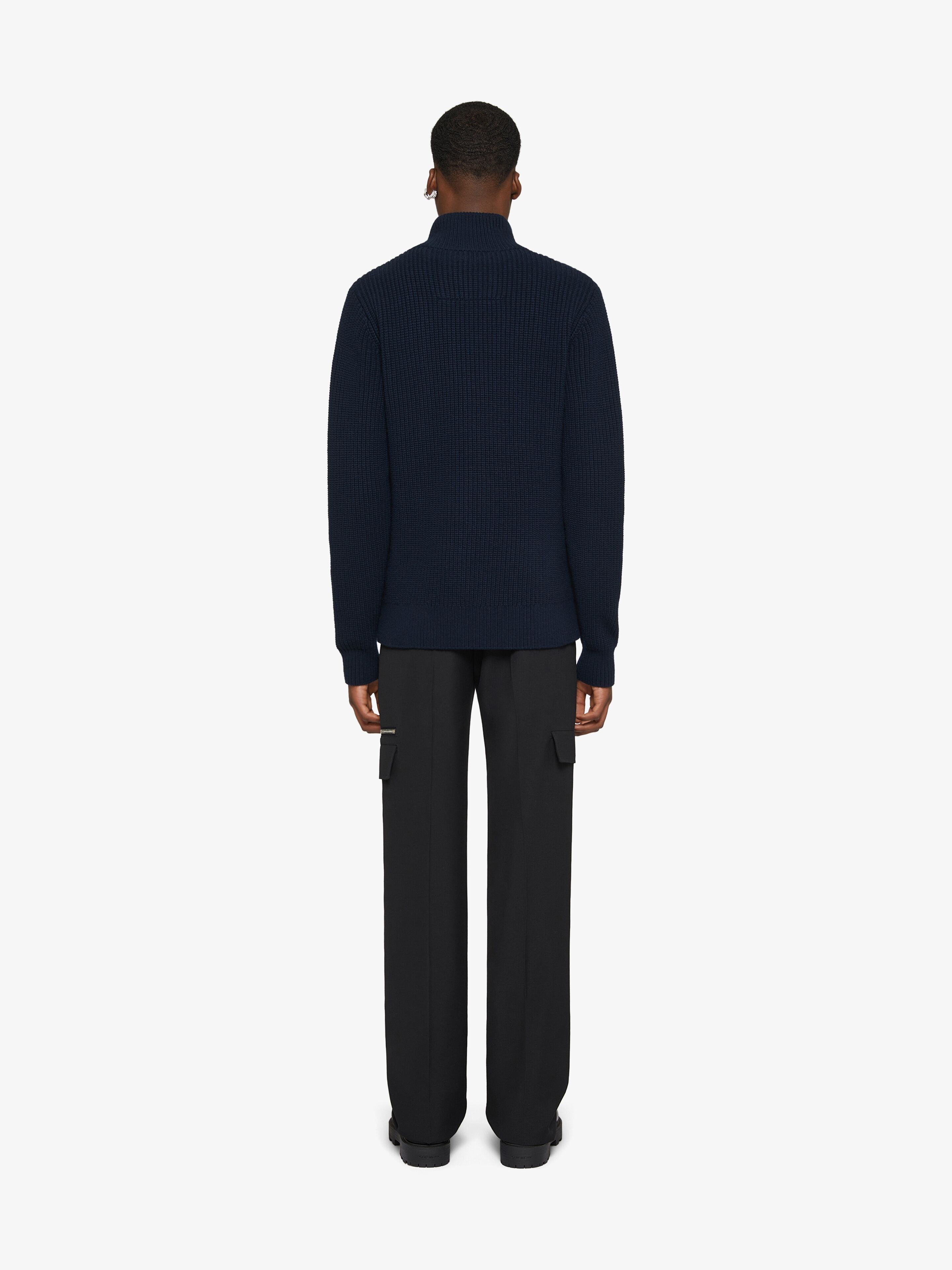 ZIPPED CARDIGAN IN WOOL AND CASHMERE - 4