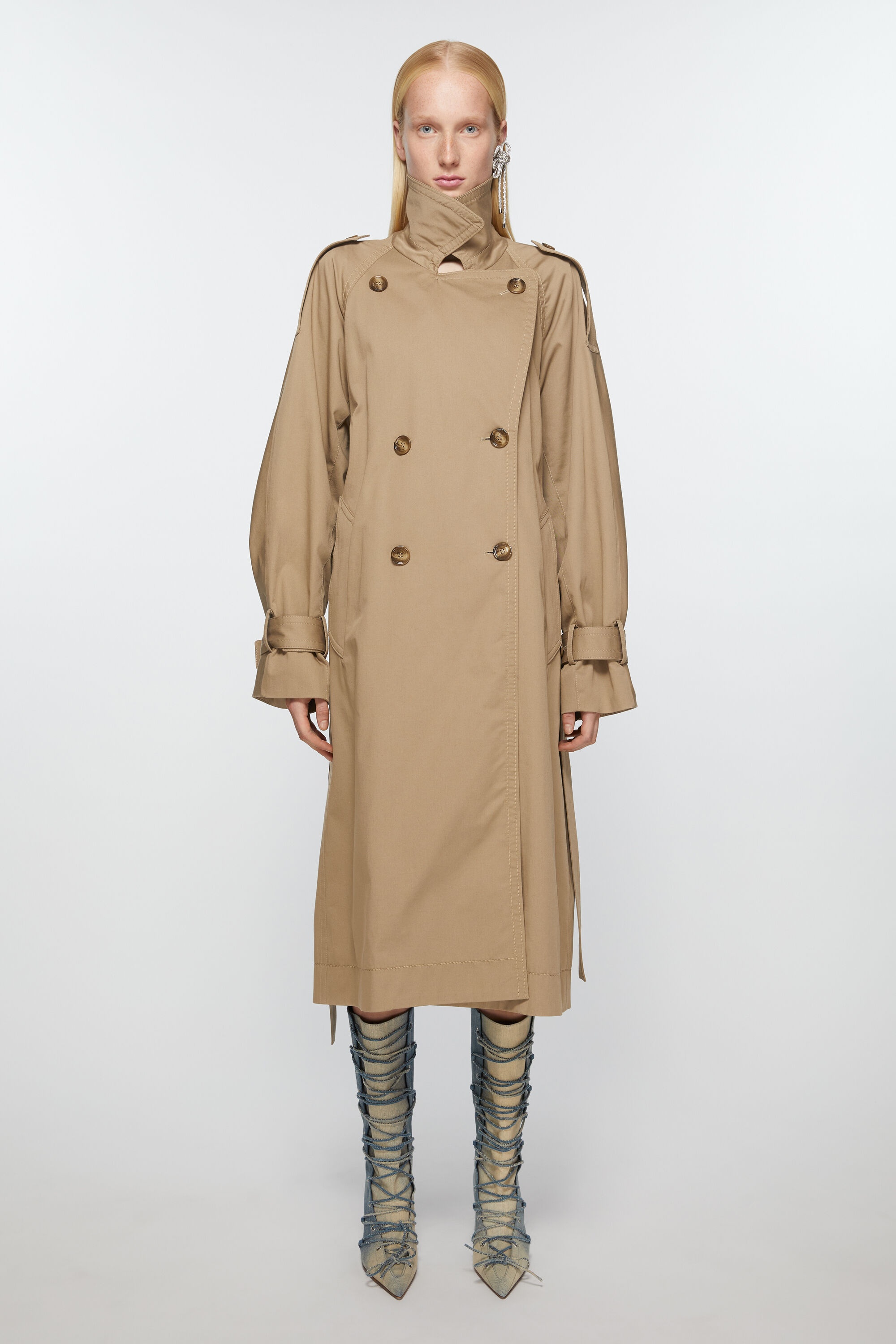 Double-breasted trench coat - Cold beige - 2