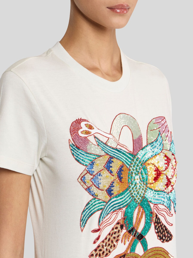 Etro COTTON T-SHIRT WITH EMBROIDERY outlook