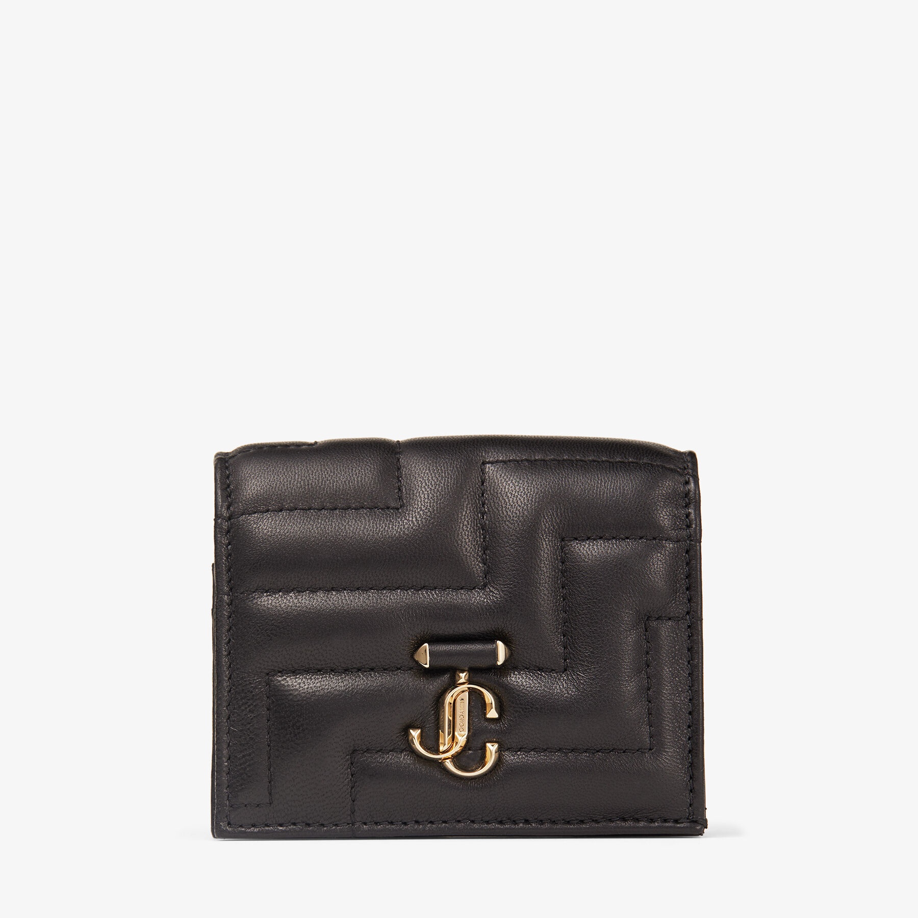 Hanne
Black Quilted Nappa Leather Wallet with Light Gold JC Emblem - 1