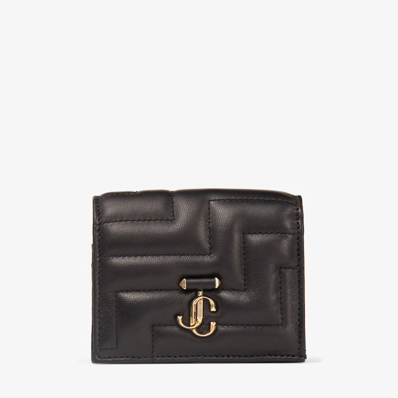Hanne
Black Quilted Nappa Leather Wallet with Light Gold JC Emblem 1