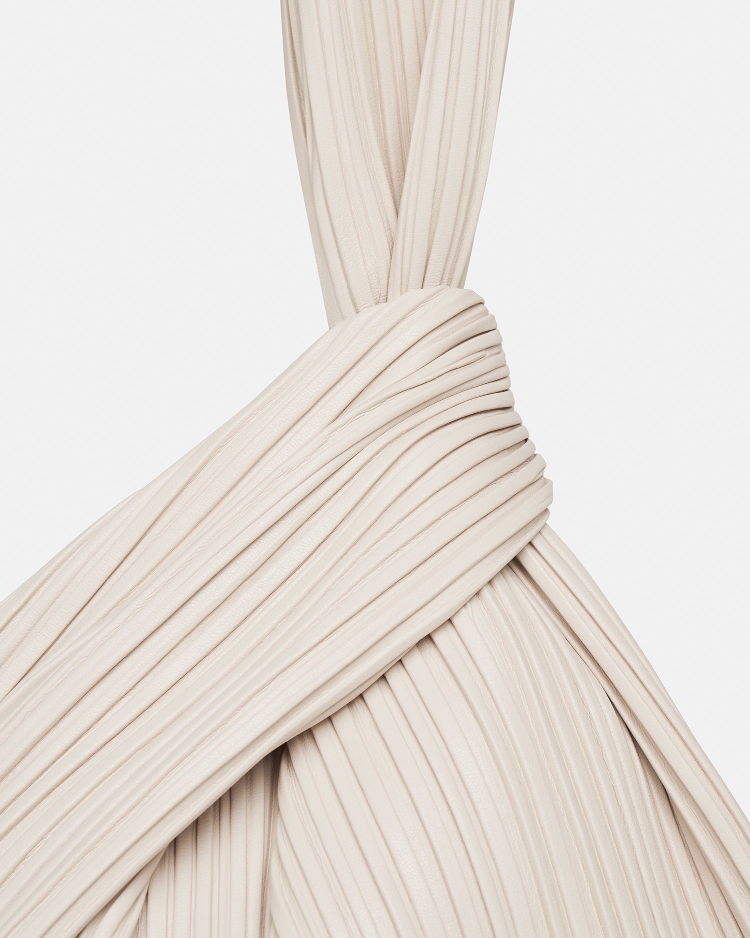 Large Pleated Vegan Leather Clutch - 2