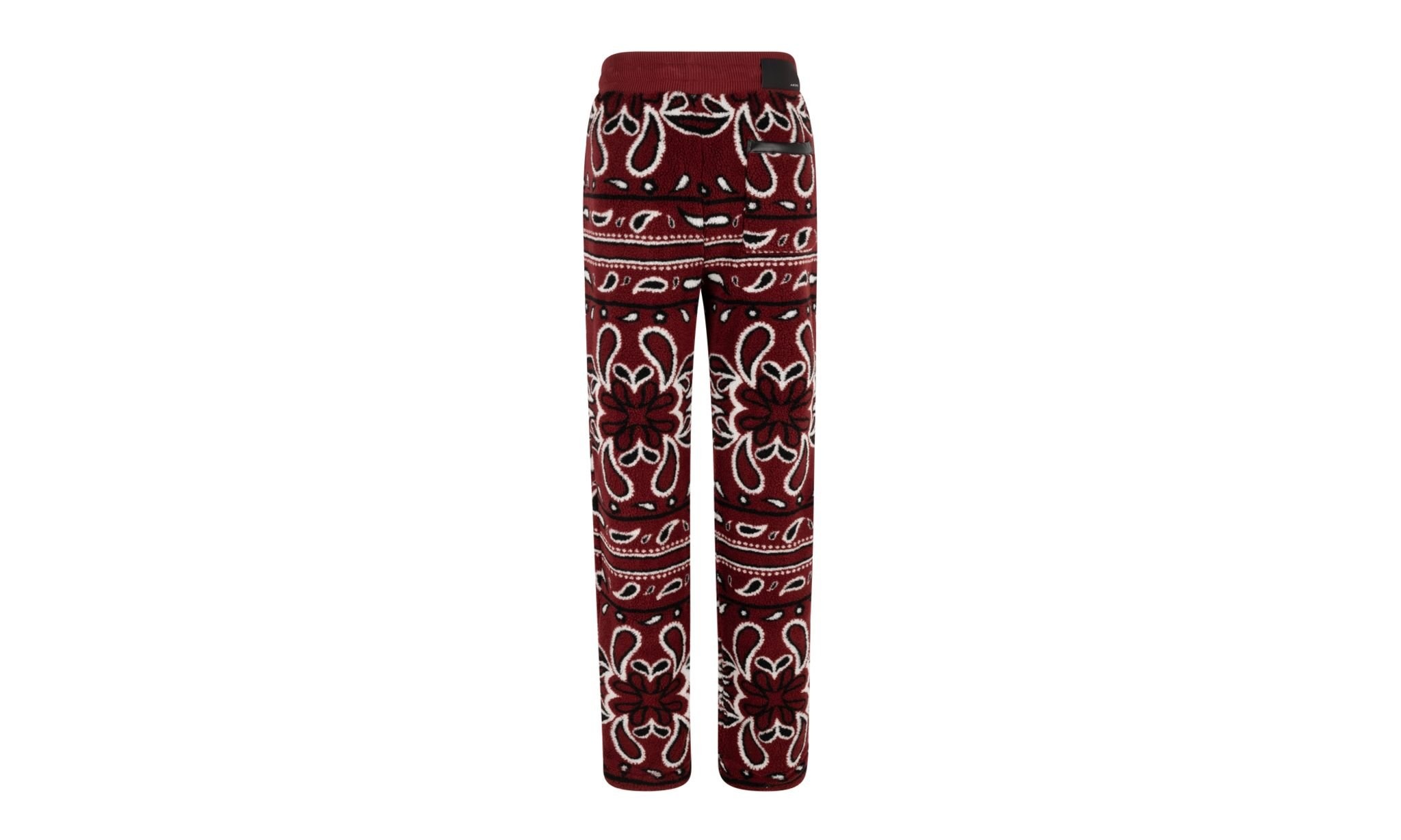 Printed Bandana Polar Fleece Pants "Red / Multi" - 3