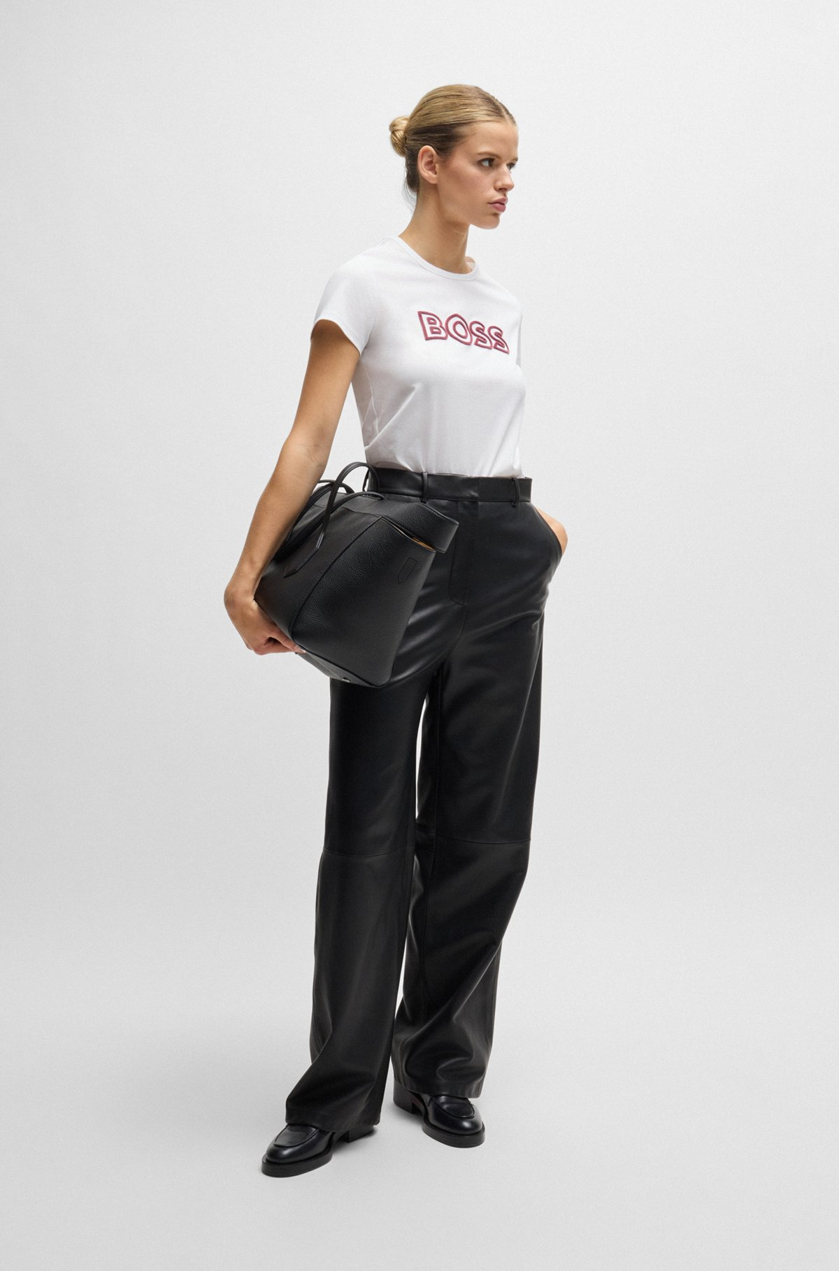 MERCERIZED-COTTON T-SHIRT WITH LOGO DETAIL - 3