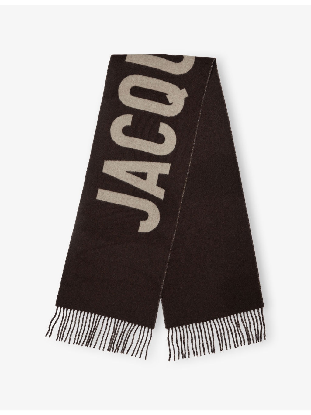 L'echarpe Wool-Knitted Fringed Scarf - 1