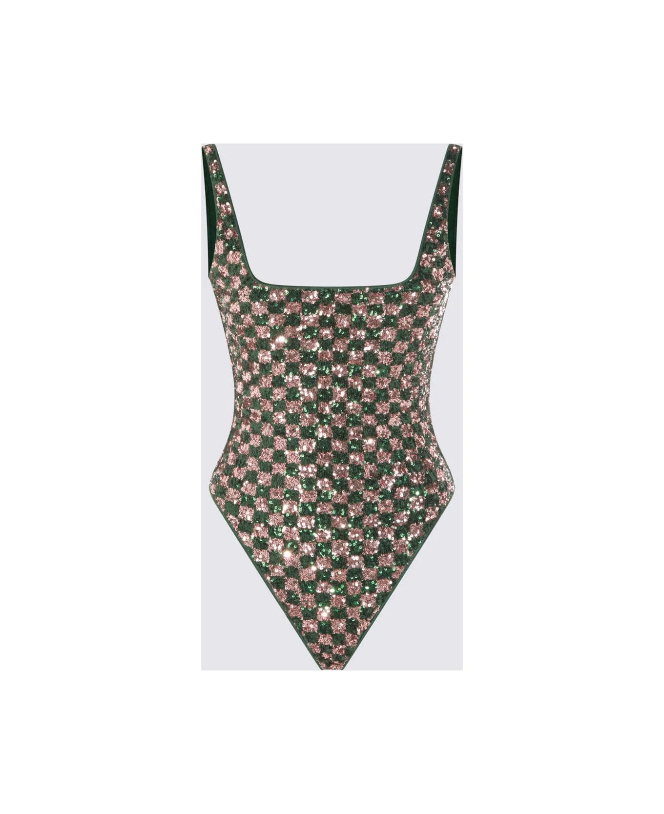 Pink And Green Beachwear - 1