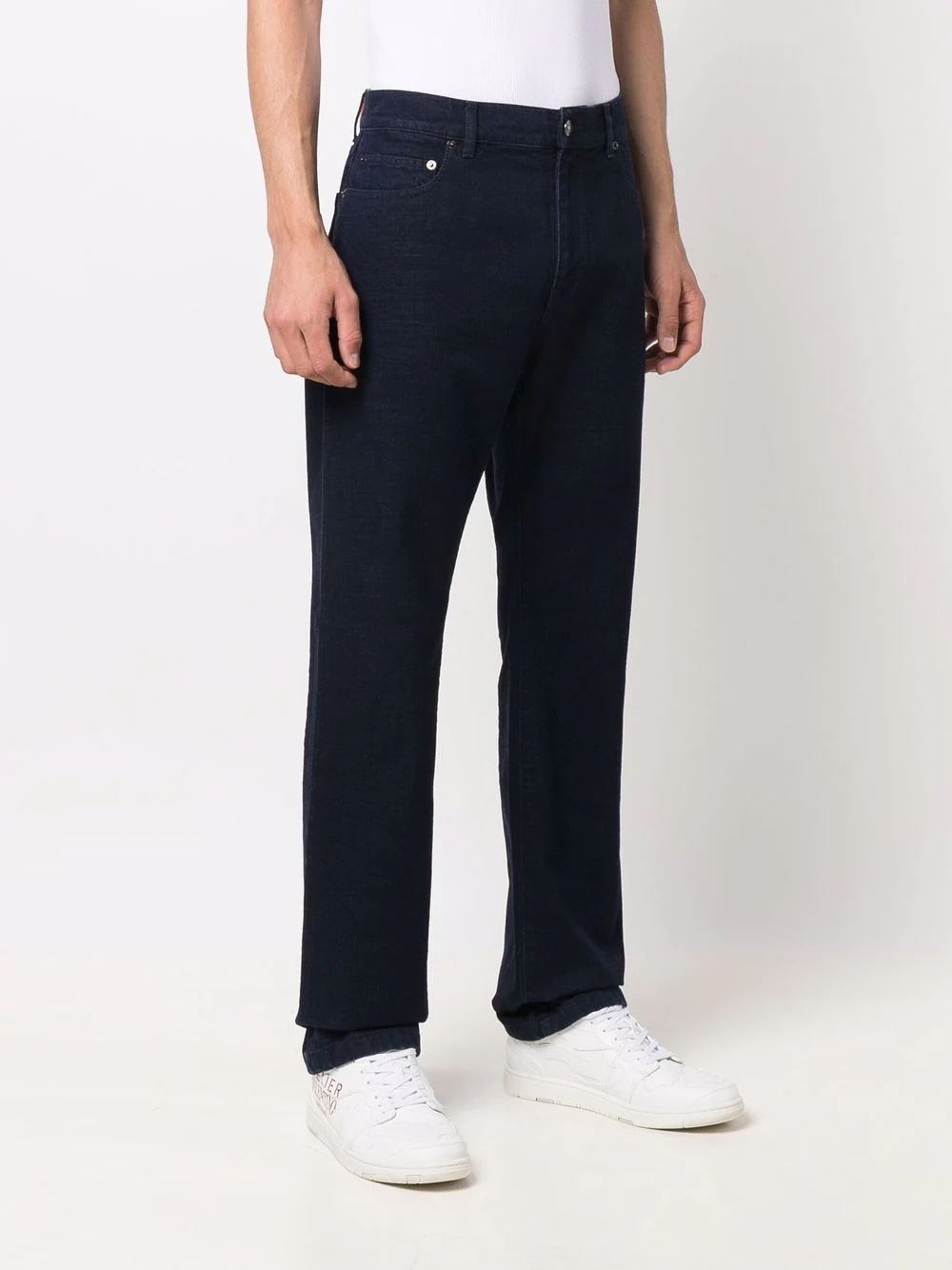 logo-patch straight-leg trousers - 3